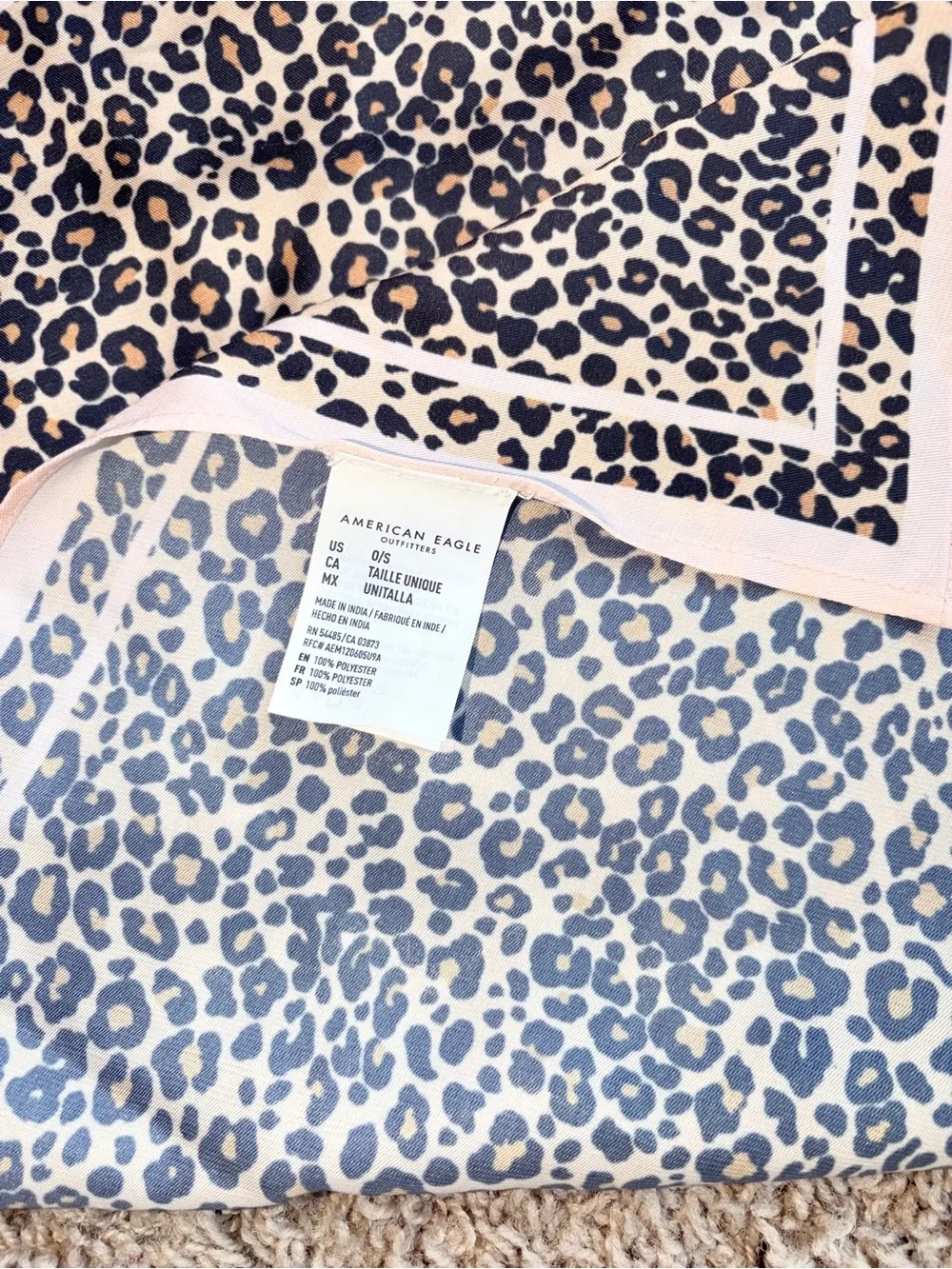 NWOT AEO American Eagle Outfitters Leopard Print Hair Scarf in Pink Black AE New